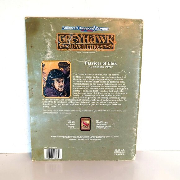 Greyhawk Patriots of Ulek Advanced Dungeons & Dragons Adventure Module 9385 1992 - Picture 2 of 5